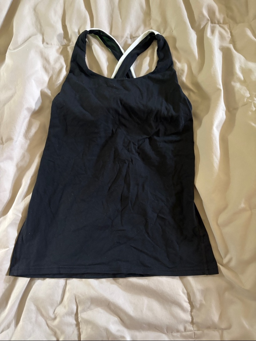 GAP Black Racerback Tank with Contrast Straps